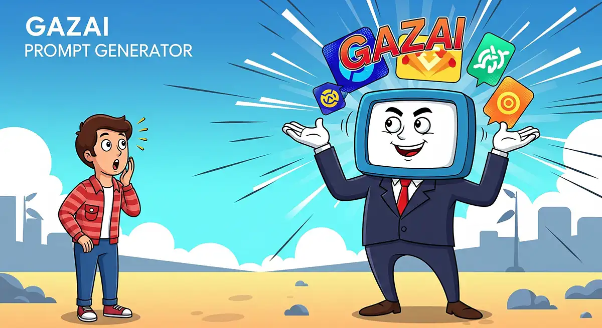 驚きの機能と特徴を持ったGAZAIがユーザーに自慢げにドヤ顔をしている場面